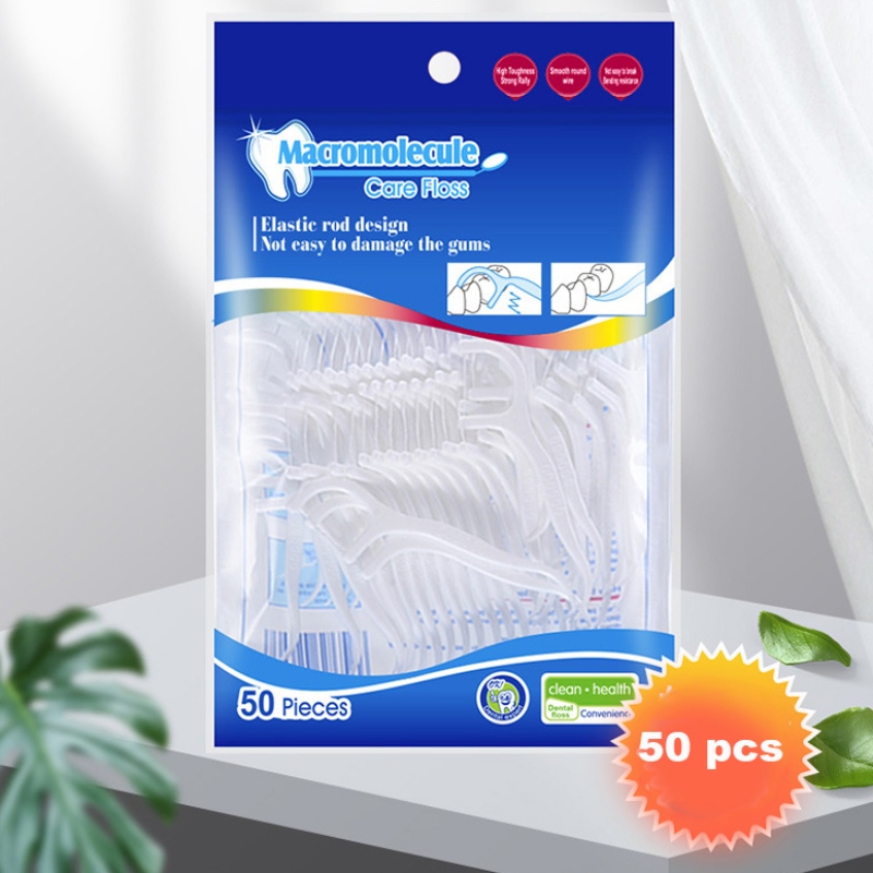 Efektivní čištění Soukromý štítek Vysoce kvalitní 50 ks Dentálnínit pick OEM BAG BALENÍ Dentálnínit